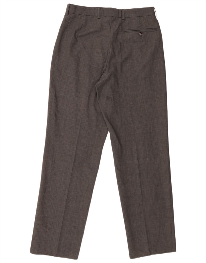 Marks & Spencer Pantalón de traje recto para hombre W30 L31 Pata de gallo negra