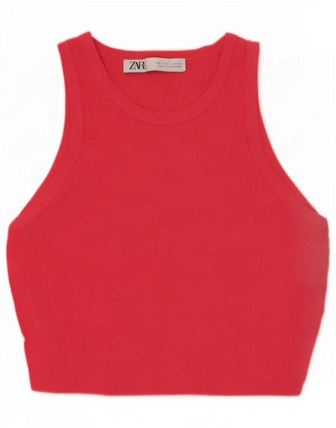 Zara Mujer Crop Vest Top UK 8 Small Viscosa Rosa