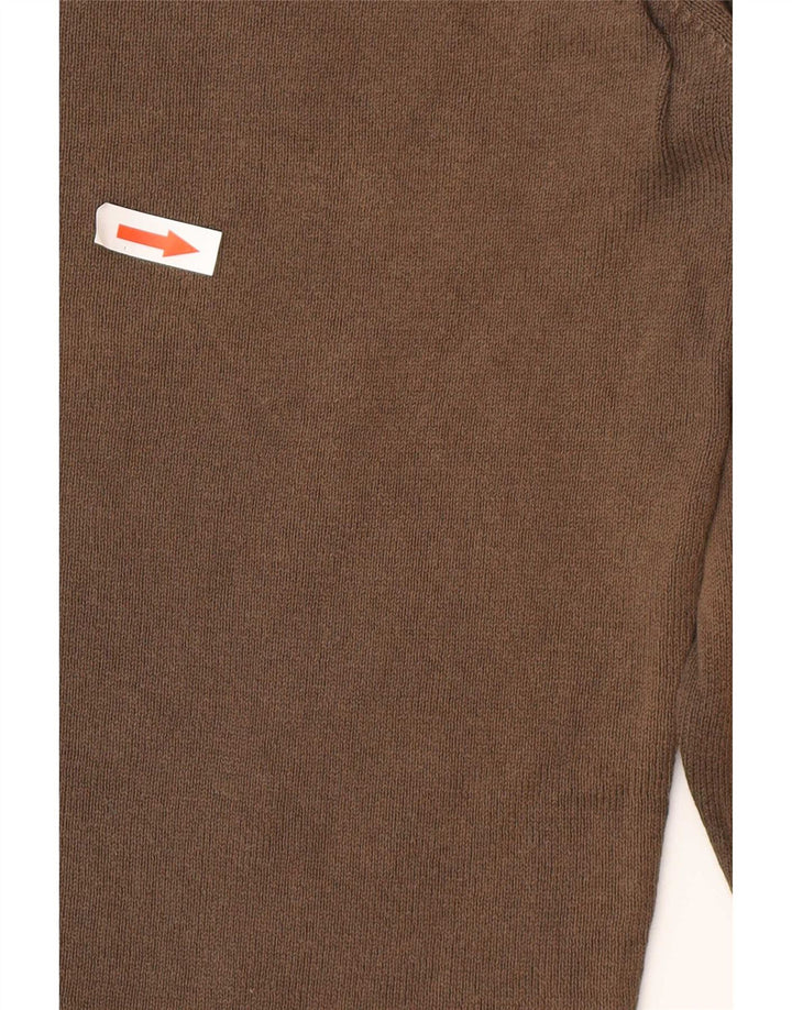 Zara Hombre Jersey Cuello Redondo Jersey Grande Algodón Marrón