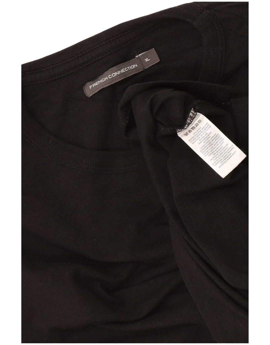 French Connection Camiseta Hombre Manga Larga XL Algodón Negro