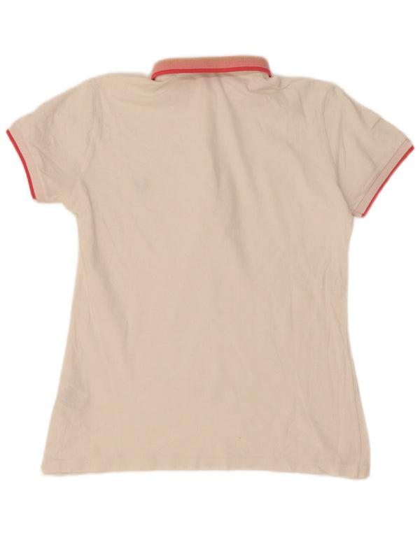 Fred Perry Polo para mujer UK 44 Grande Algodón a rayas blancas