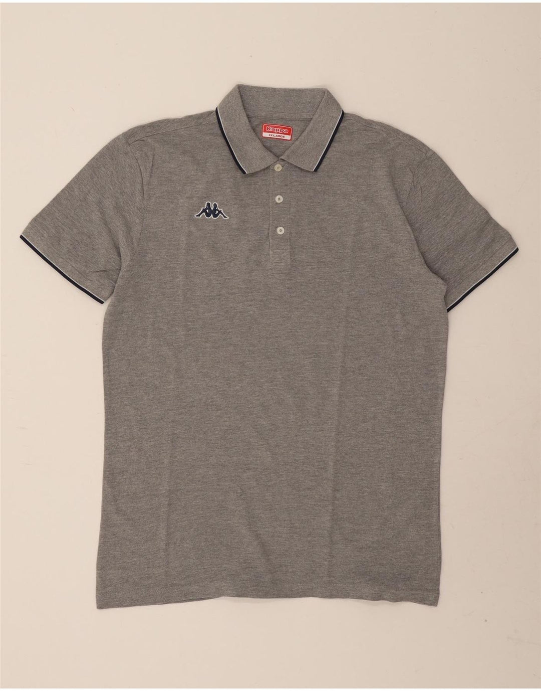 Kappa Polo Hombre 2XL Algodón Moteado Gris