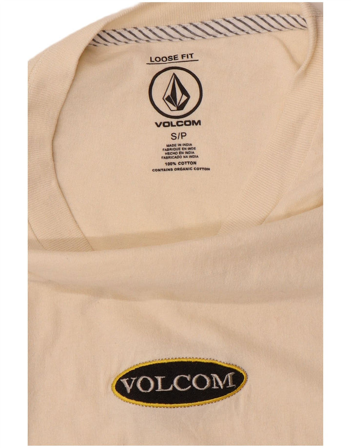 VOLCOM Camiseta holgada para hombre Top pequeño de algodón blanco roto