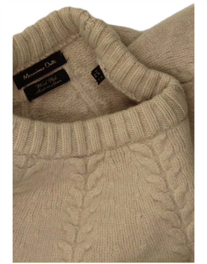 Massimo Dutti Jersey Cuello Redondo Hombre Large Lana Beige