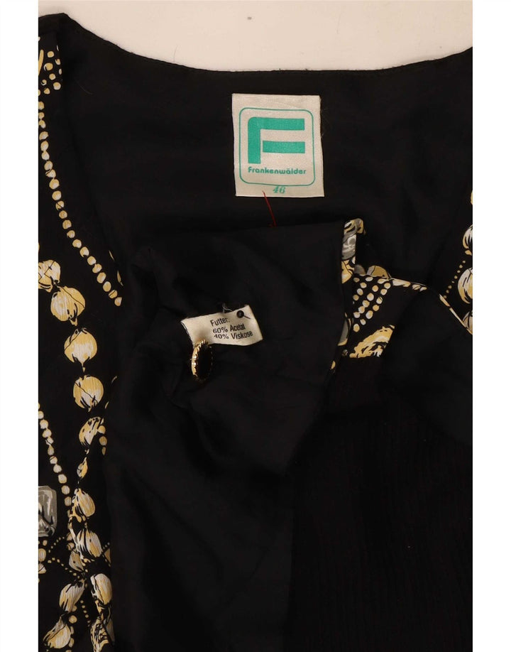 Franken Walder Chaleco con patrón abstracto para mujer IT 46 Large Acetato negro
