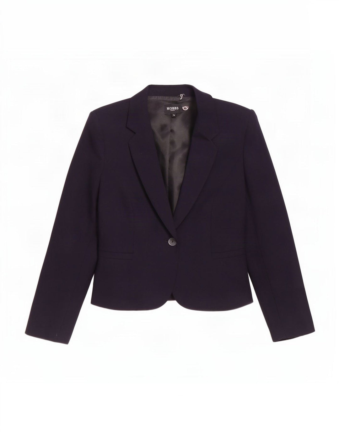Hobbs Chaqueta tipo blazer con 1 botón para mujer, talla 44, lana azul marino mediana