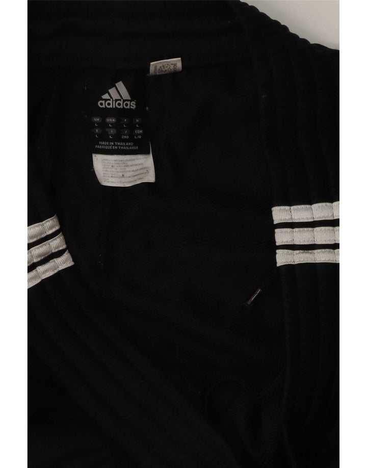Adidas - Pantalón de chándal para hombre, talla grande, color negro, poliéster, deportivo
