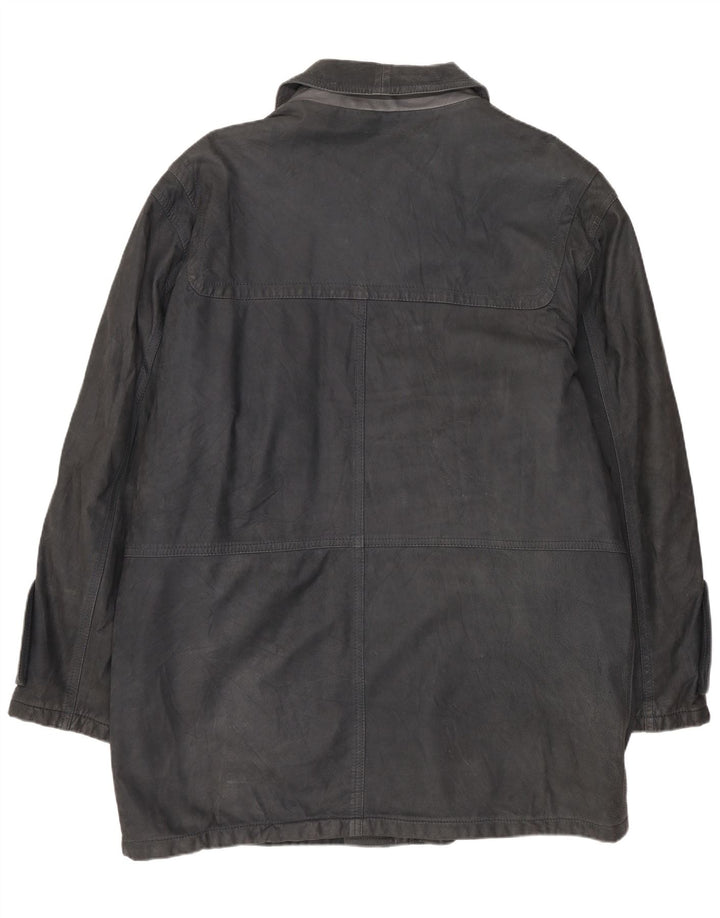 Blue Duck Abrigo de cuero para hombre IT 50 Large Azul marino