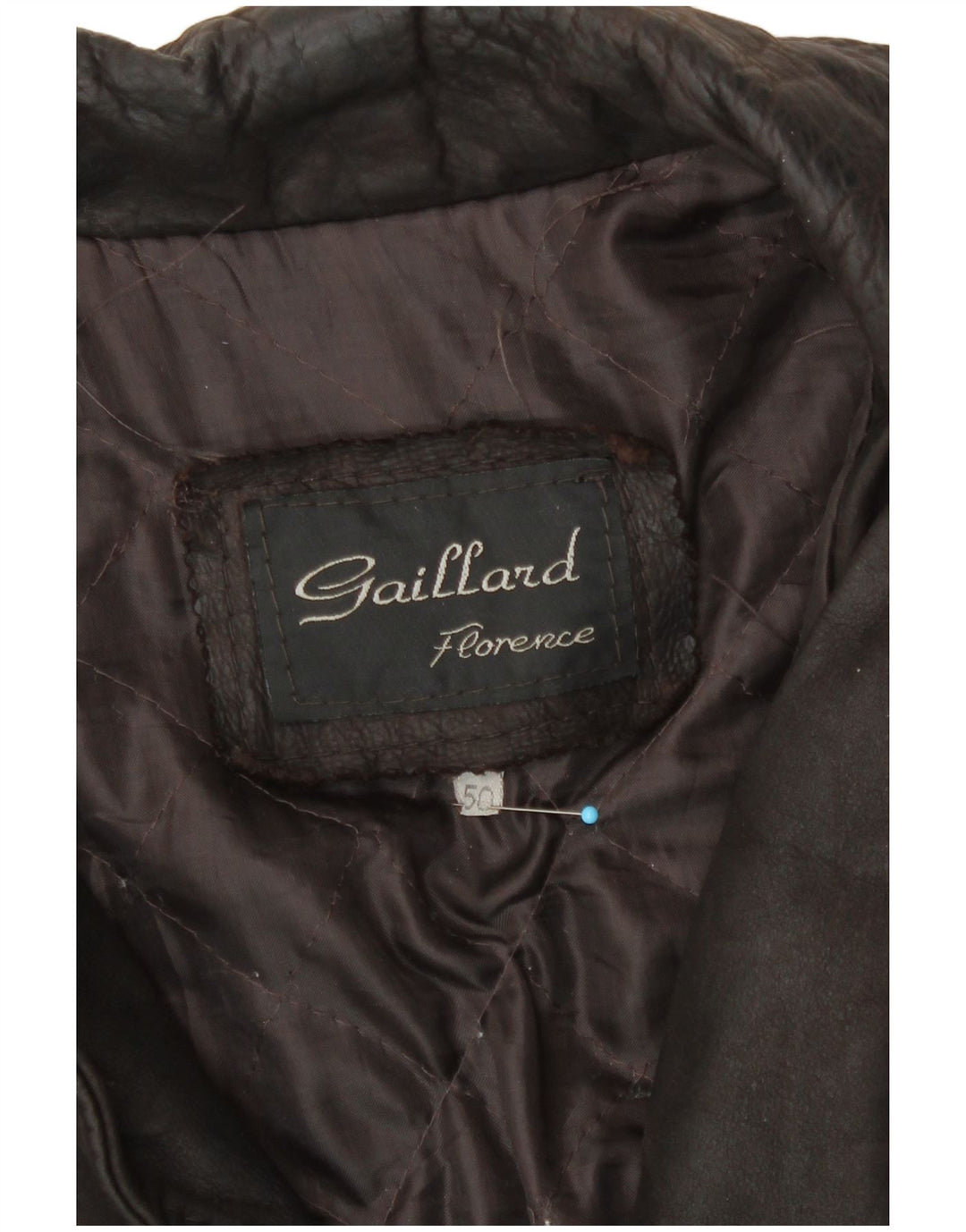Chaqueta de cuero vintage para hombre IT 50 cuero marrón grande