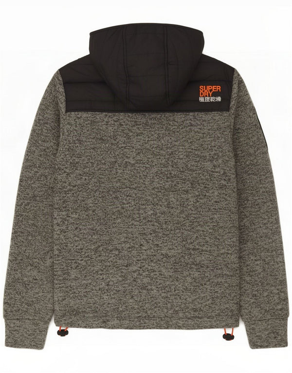 Superdry Chaqueta de chándal acolchada con capucha para hombre Acrílico gris grande