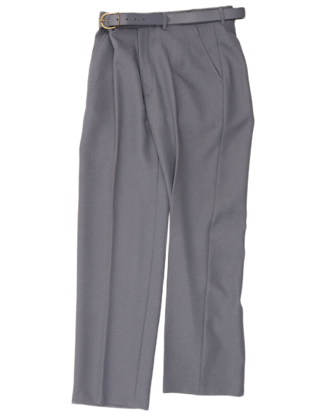 Pantalón de traje recto vintage para mujer W34 L30 Poliéster gris