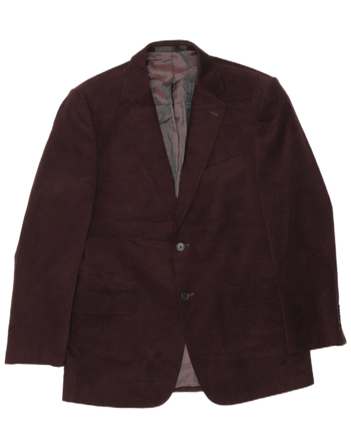 Marks & Spencer Chaqueta tipo blazer de 2 botones para hombre UK 40 Poliéster granate mediano