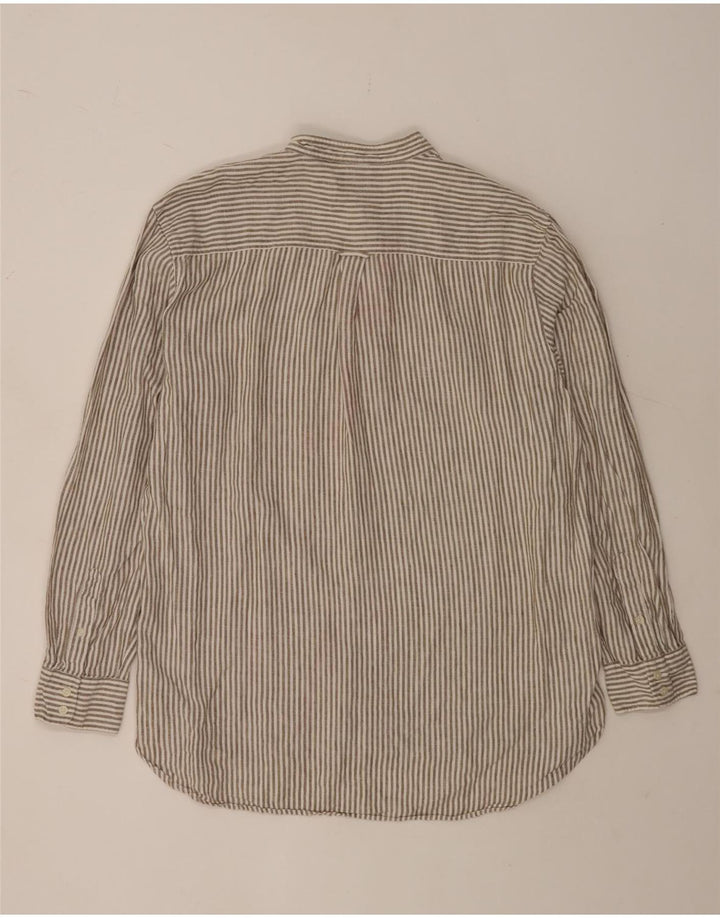 Camisa tipo jersey de hombre Boden XL marrón de lino a rayas diplomáticas