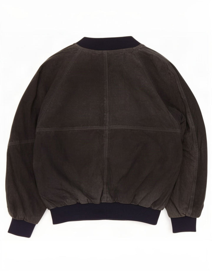 Chaqueta bomber de ante Maren para hombre IT 48 Cuero azul marino mediano