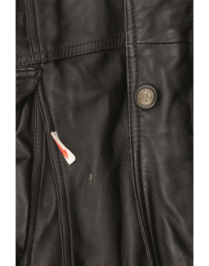 Shelter Bay Abrigo de cuero para hombre UK 42 XL Negro