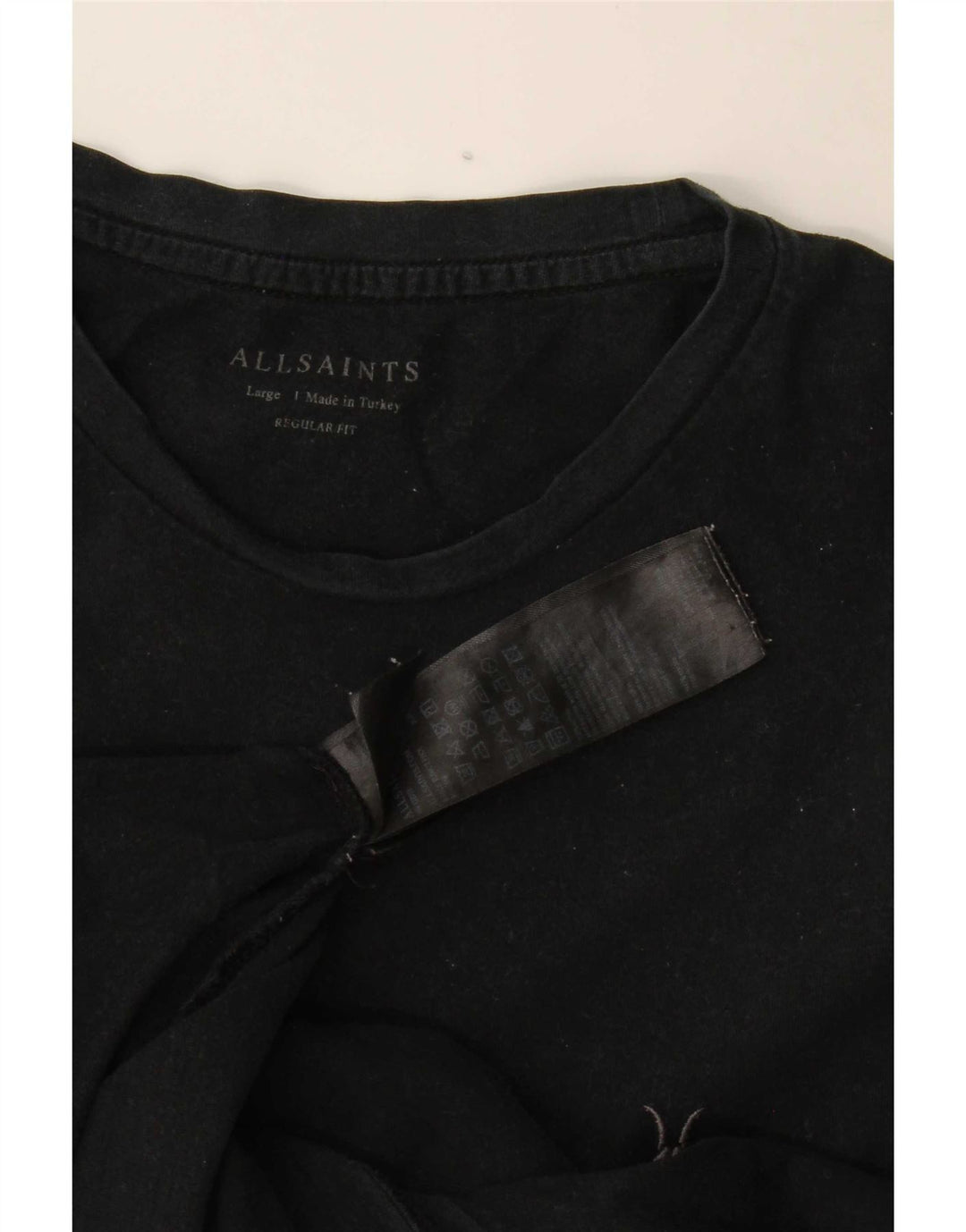 All Saints - Camiseta de corte regular para hombre, talla grande, algodón negro