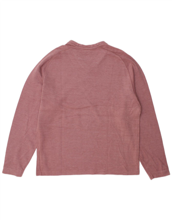 Marks & Spencer Hombre Azul Harbor Top Manga Larga Algodón Borgoña Medio