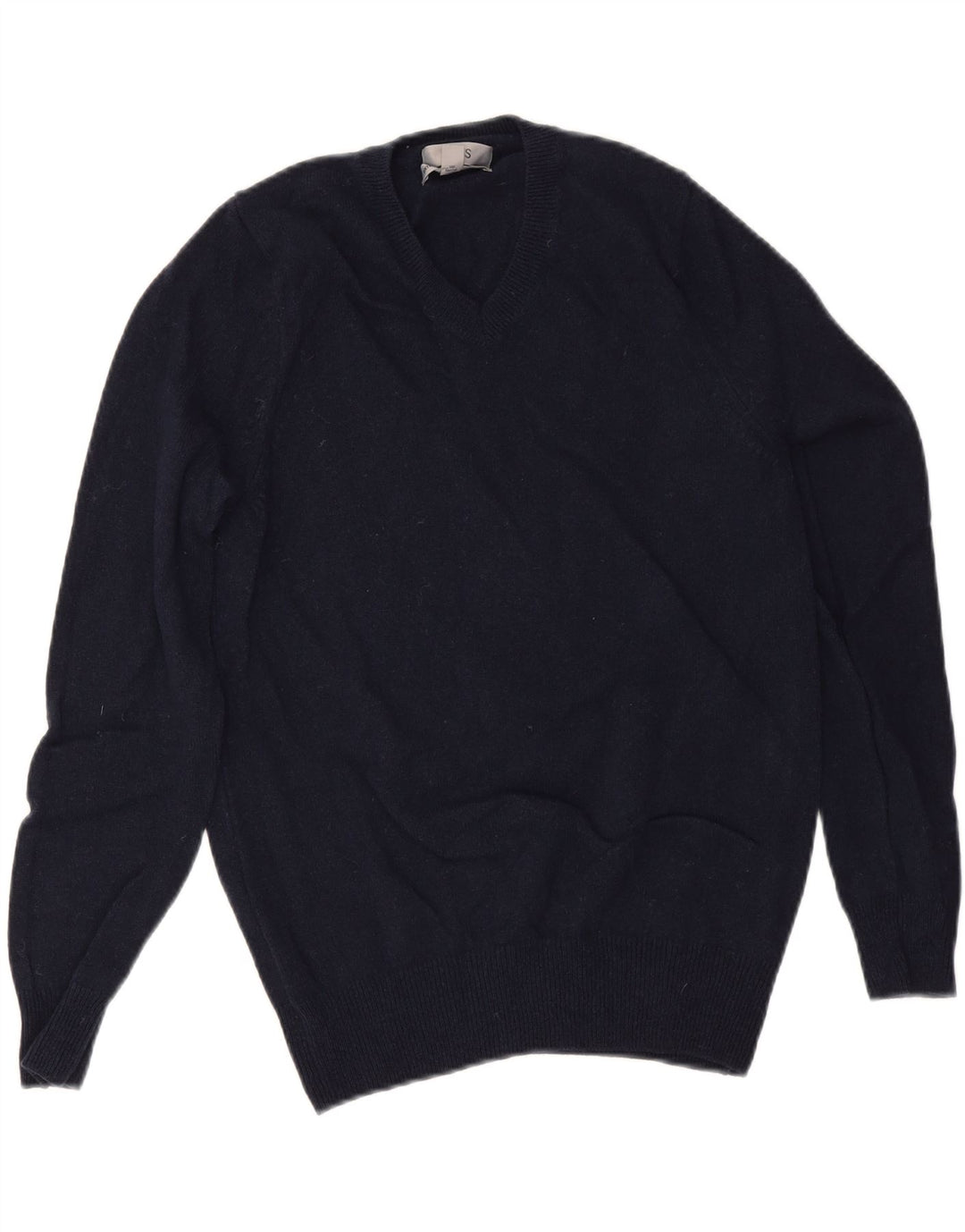 Marks & Spencer Suéter con Cuello en V para Hombre Pequeño Lana Azul Marino