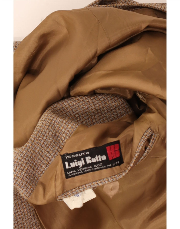 Luigi Botto Chaqueta tipo blazer con doble botonadura para hombre IT 50 Large Lana marrón