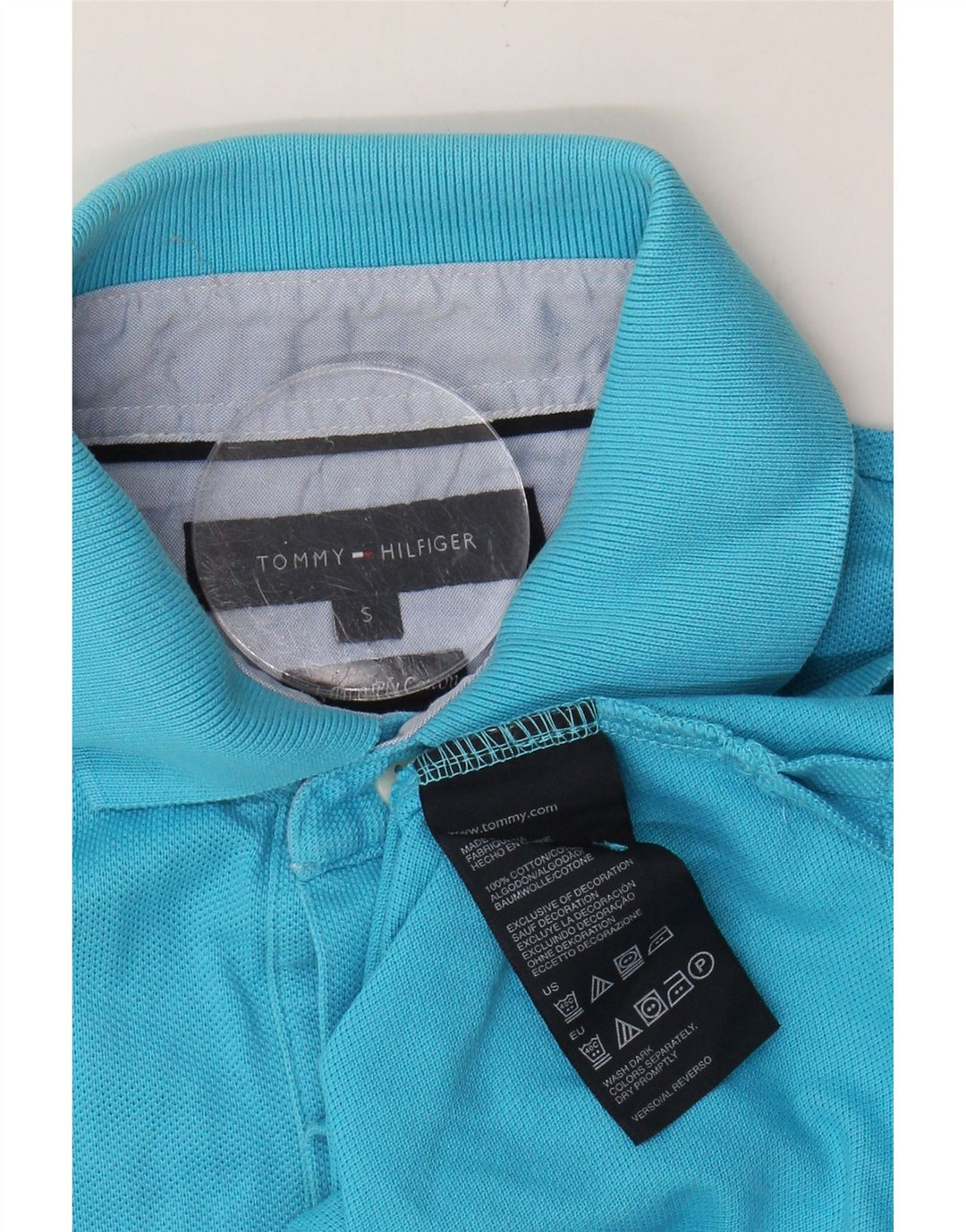 TOMMY HILFIGER Mens Polo Shirt Small Blue Cotton Vintage Tommy Hilfiger and Second-Hand Tommy Hilfiger from Messina Hembry 