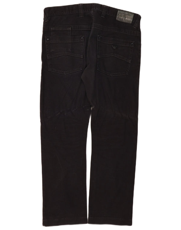 Armani Mens J08 Slim Jeans W36 L30 Algodón Negro