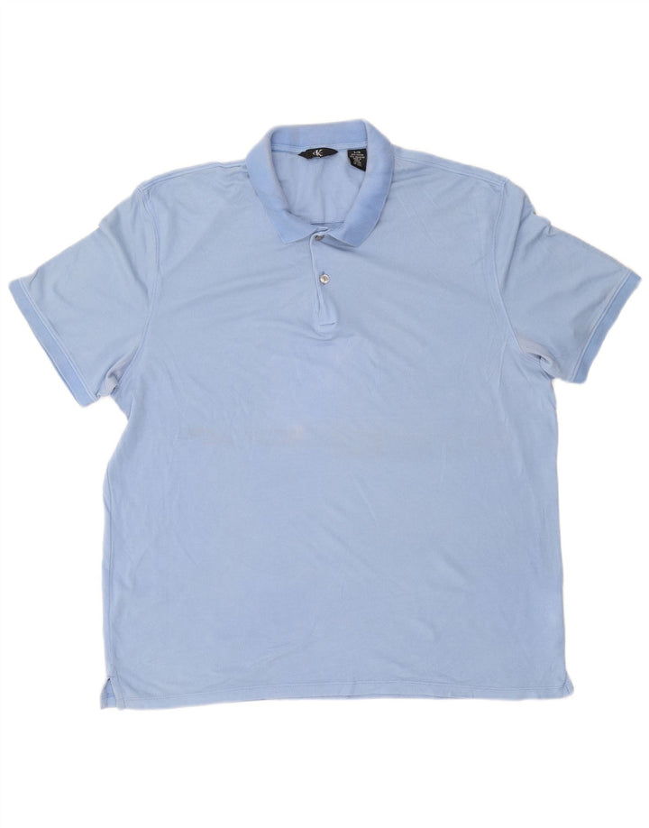 CALVIN KLEIN Polo para hombre grande azul algodón