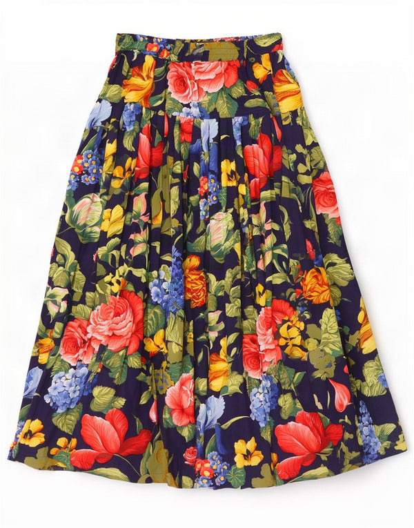 Oilily Falda Maxi Plisada Para Mujer Grande W30 Viscosa Floral Multicolor