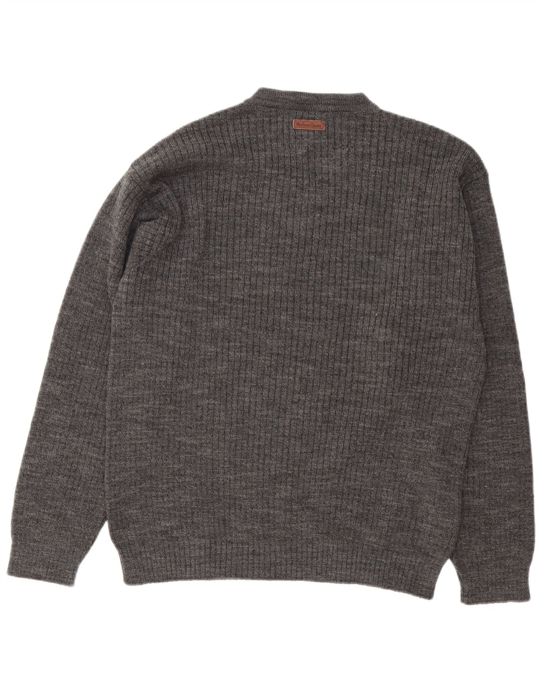 Marlboro Classics - Jersey con cuello en V para hombre, lana gris grande