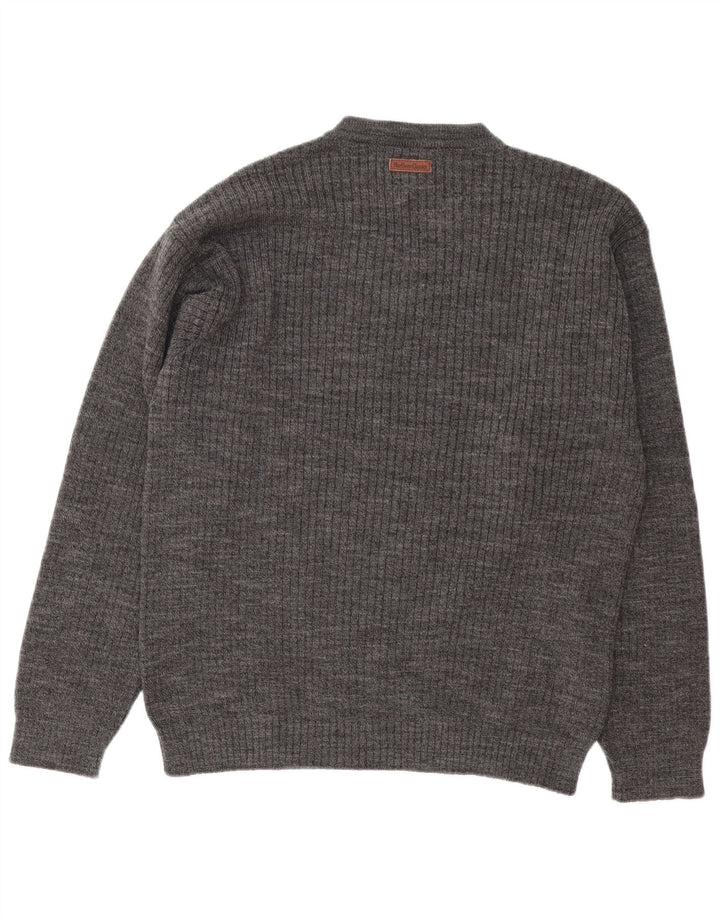 Marlboro Classics - Jersey con cuello en V para hombre, lana gris grande