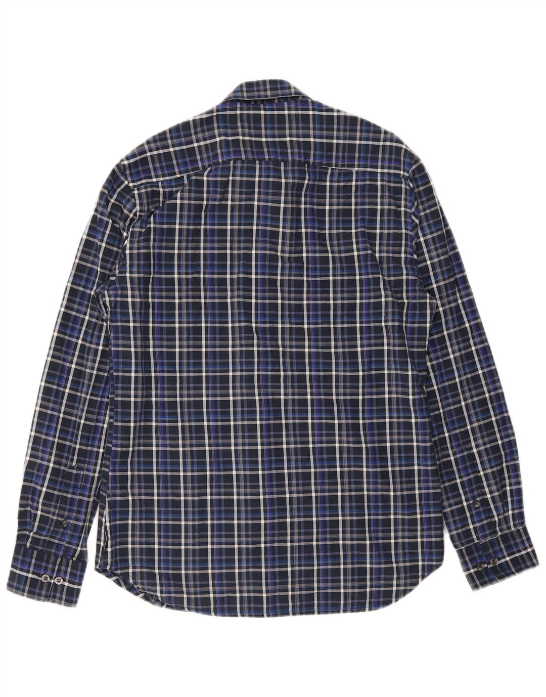Camisa de hombre French Connection de algodón a cuadros azul marino mediano