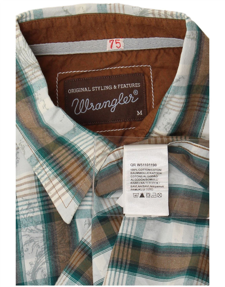 Camisa de hombre Wrangler de algodón a cuadros verde medio