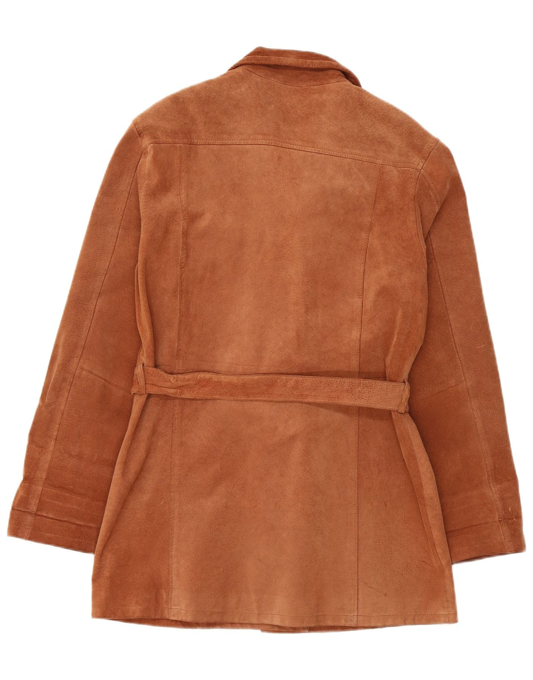 Vintage mujer ante chaqueta Reino Unido 14 cuero marrón medio