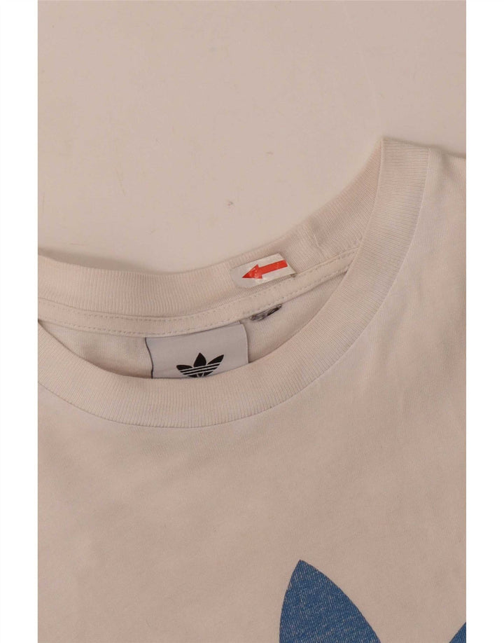 Adidas Hombre Camiseta Gráfica Top Mediano Blanco