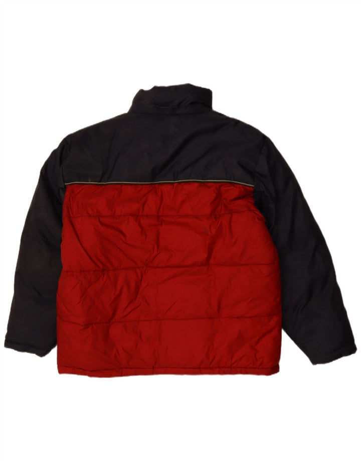 BLEND Chaqueta acolchada holgada con estampado gráfico para hombre, talla 40, color rojo grande