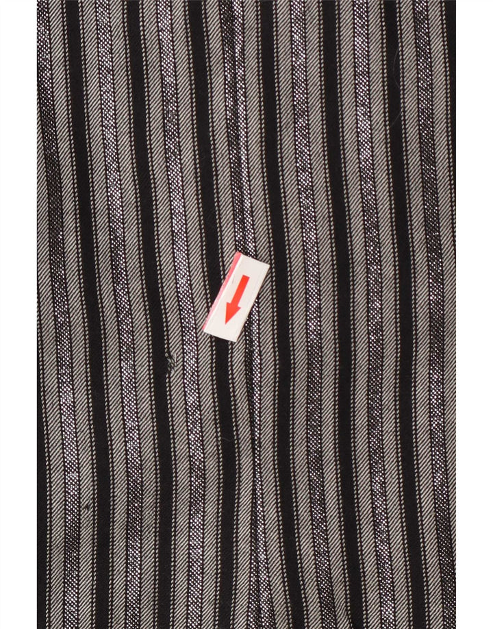 Vintage mujer 1 botón Blazer chaqueta Reino Unido 14 grande negro rayas