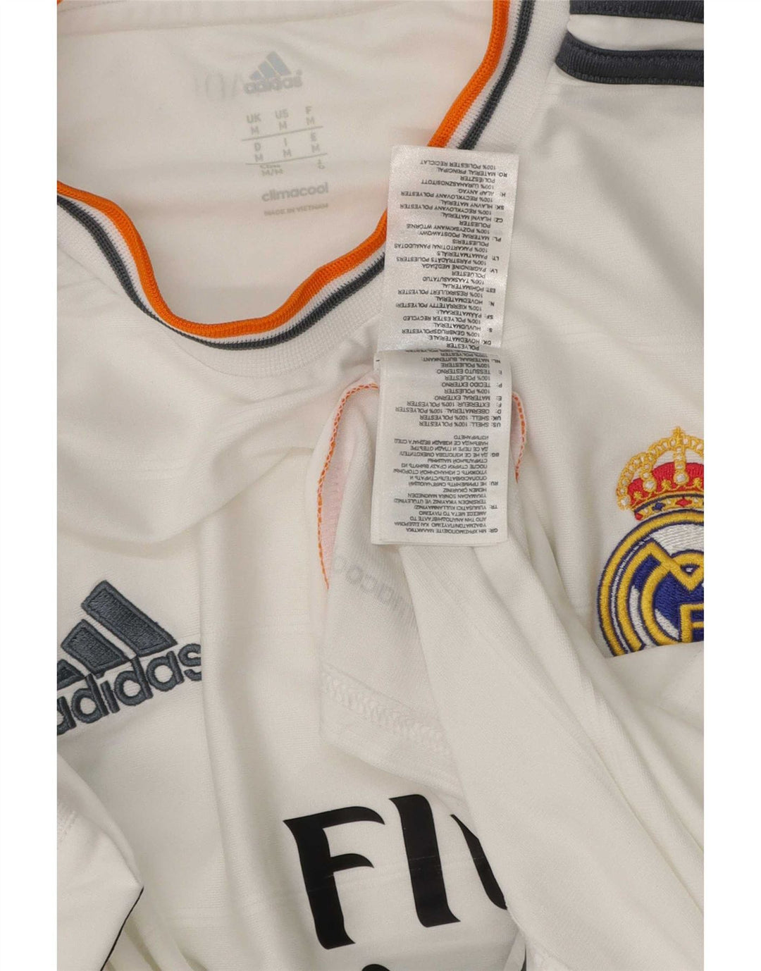 Adidas Mens Real Madrid Graphic Camiseta Top Medio Blanco Poliéster
