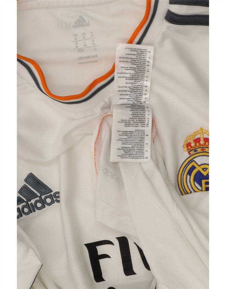 Adidas Mens Real Madrid Graphic Camiseta Top Medio Blanco Poliéster
