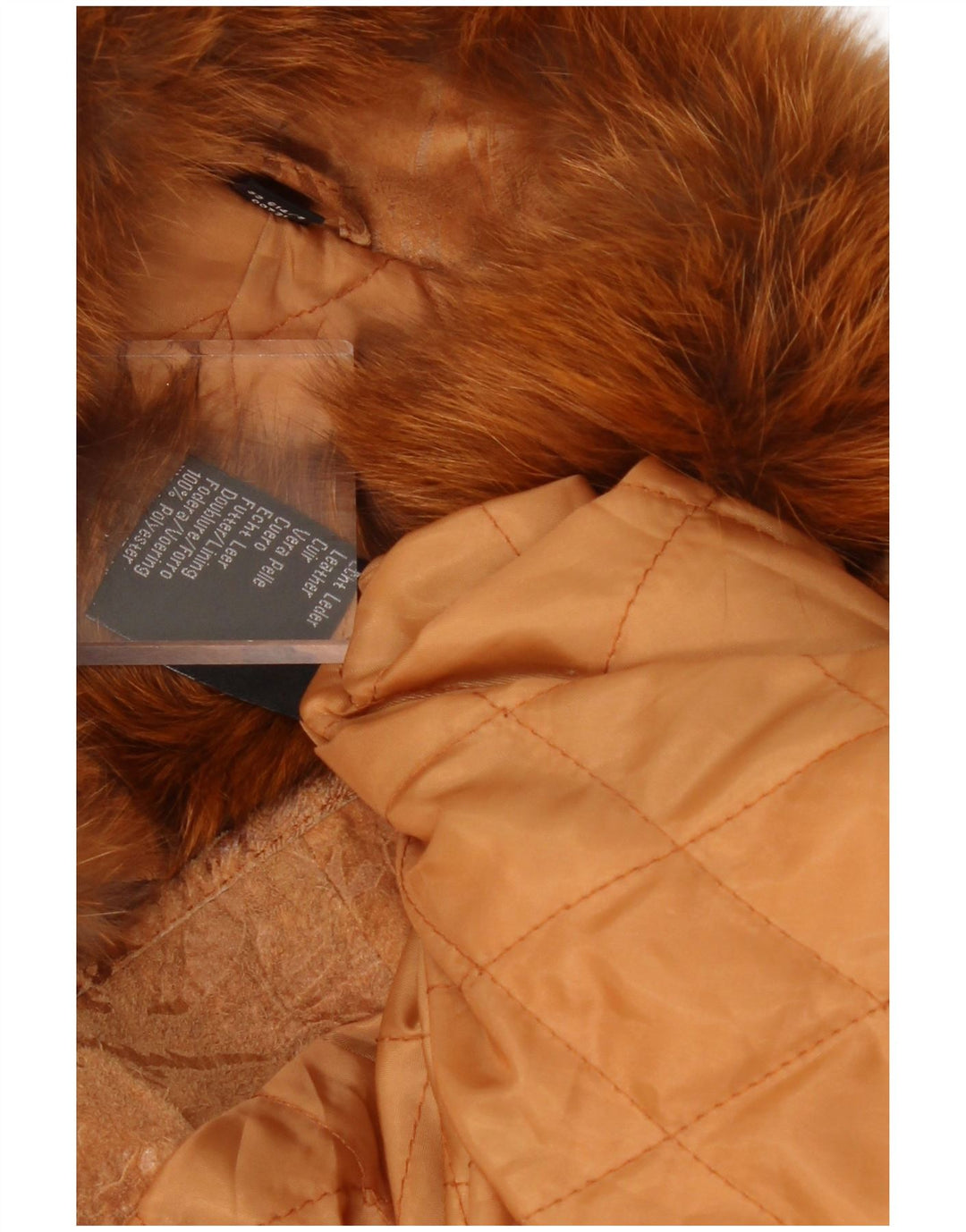 Vintage mujer 3/4 manga ante abrigo talla única cuero marrón