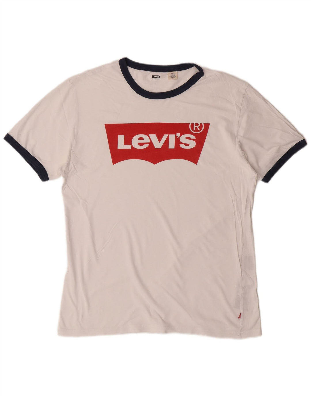LEVI'S Camiseta gráfica para hombre Top mediano algodón blanco clásico