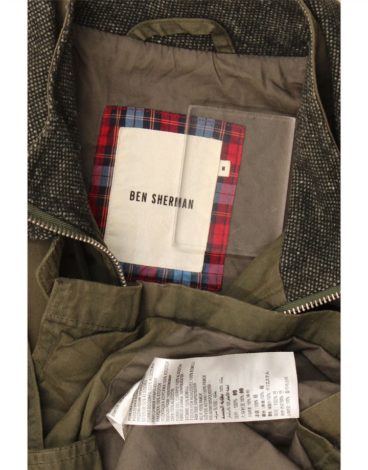 Ben Sherman Chaqueta de algodón encerado para hombre UK 38 Algodón caqui mediano