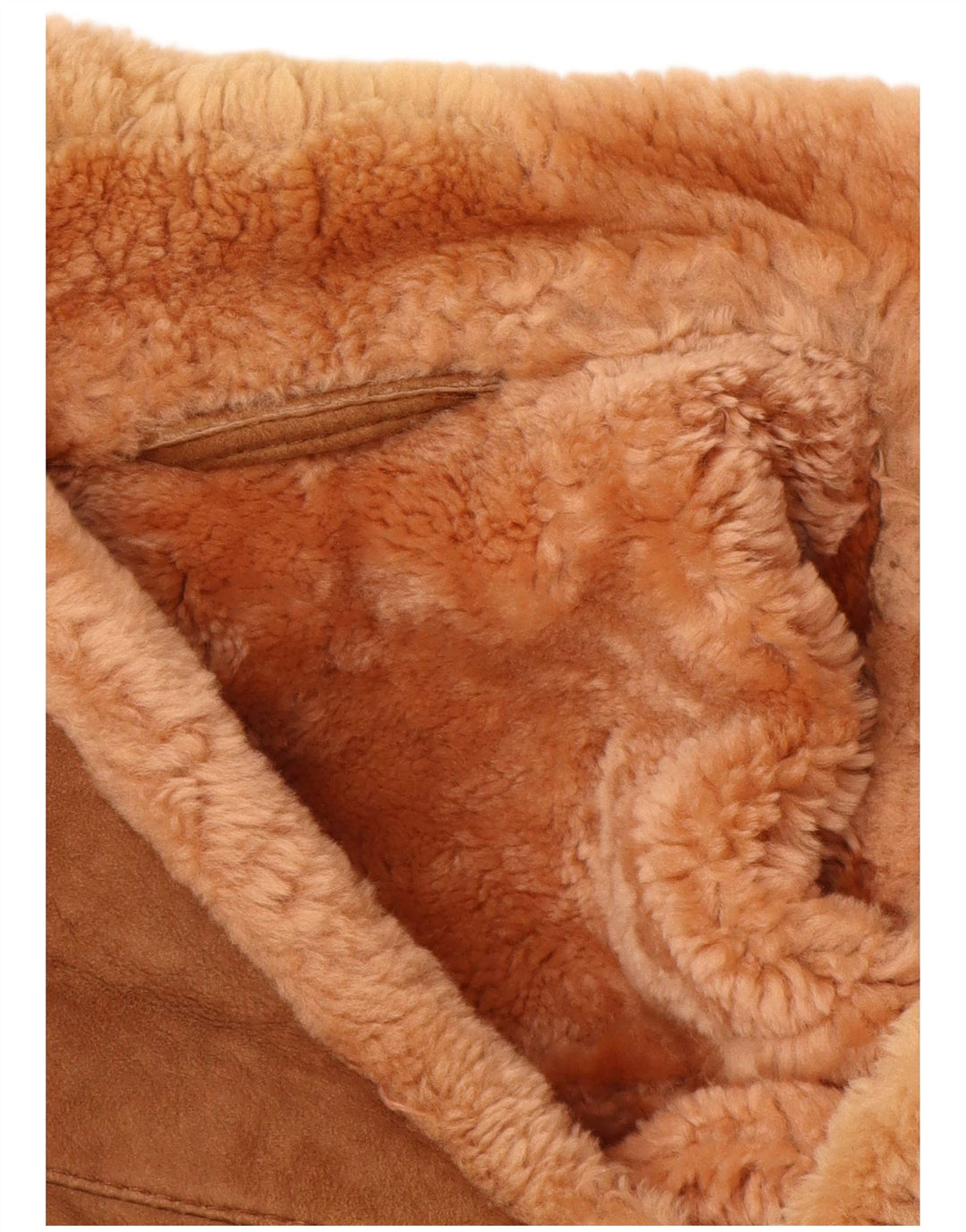 VINTAGE Hombres Duffle Shearling Chaqueta Reino Unido 40 Marrón Grande