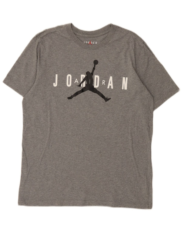 Jordan - Camiseta gráfica para hombre, parte superior de algodón moteado en gris medio
