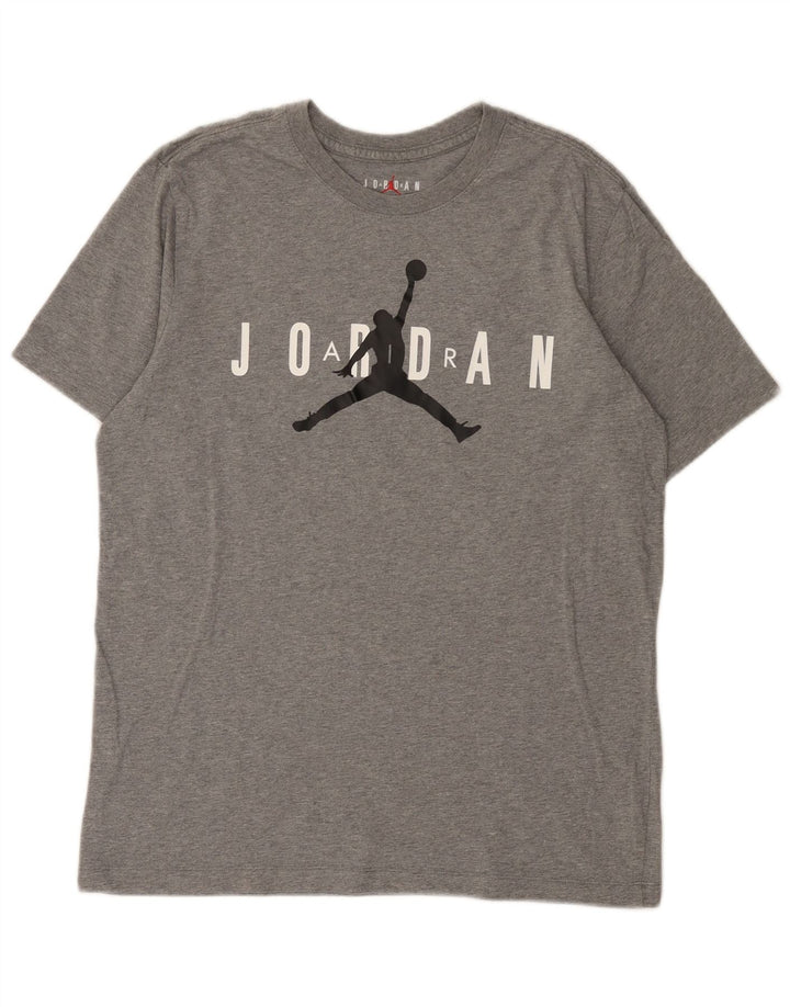 Jordan - Camiseta gráfica para hombre, parte superior de algodón moteado en gris medio