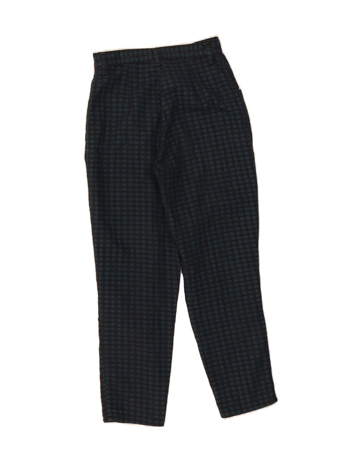 VINTAGE Mens Slim Cropped Trousers W28 L26 Black Check Vintage Vintage and Second-Hand Vintage from Messina Hembry 