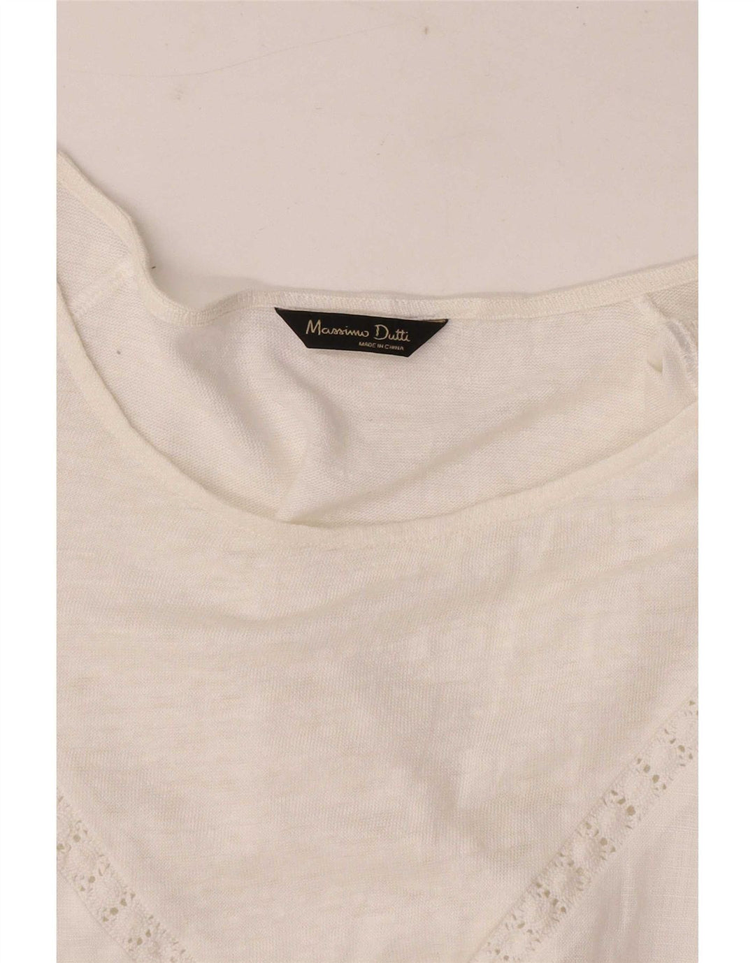 Massimo Dutti Blusa Mujer Top UK 42 Medium Blanco