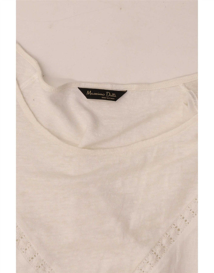 Massimo Dutti Blusa Mujer Top UK 42 Medium Blanco