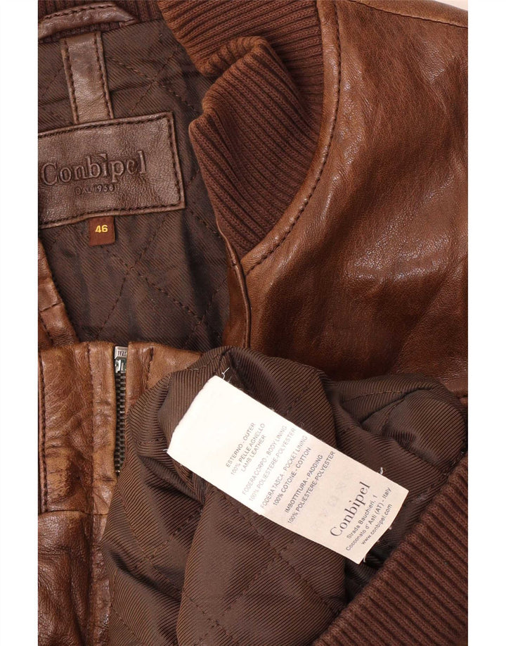 Conbipel Chaqueta bomber de cuero para hombre IT 46 Small Brown