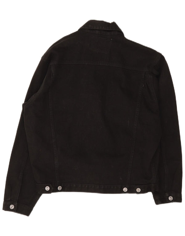 Jinglers Chaqueta vaquera holgada para hombre UK 36 Small Algodón negro