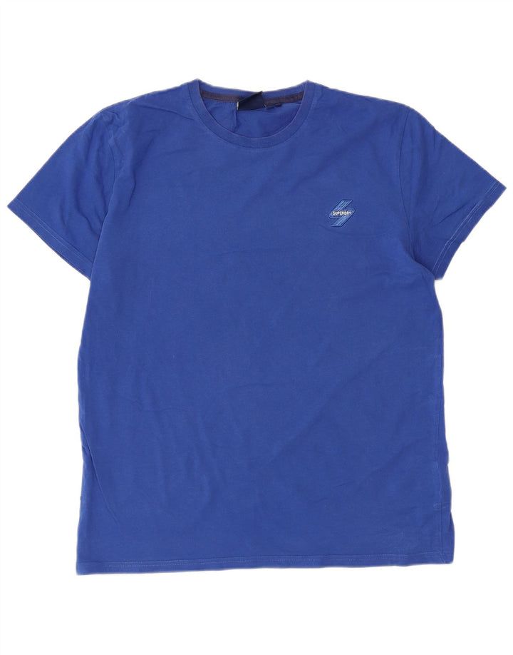 Superdry Camiseta para hombre Top Large de algodón azul