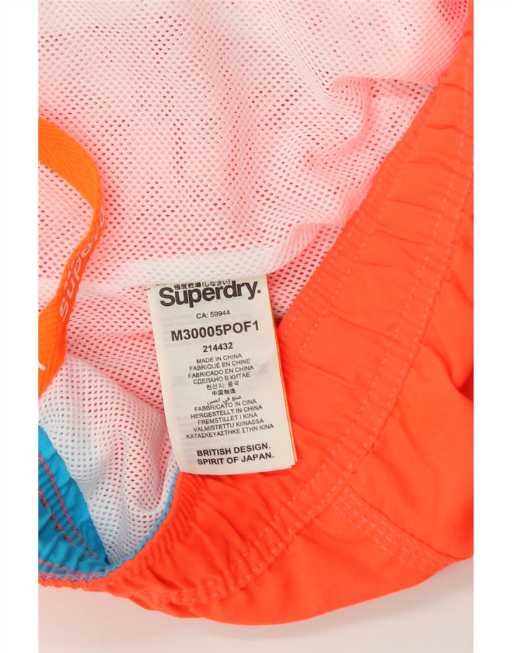 SUPERDRY Bañador con estampado gráfico para hombre, talla grande, poliéster naranja